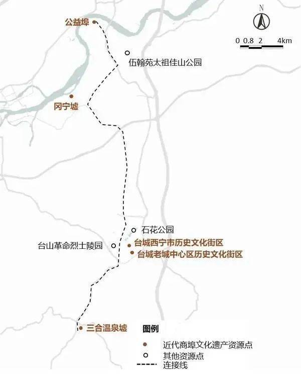 ▲江门台山侨墟商埠游径示意图。图源：广东省文化和旅游厅