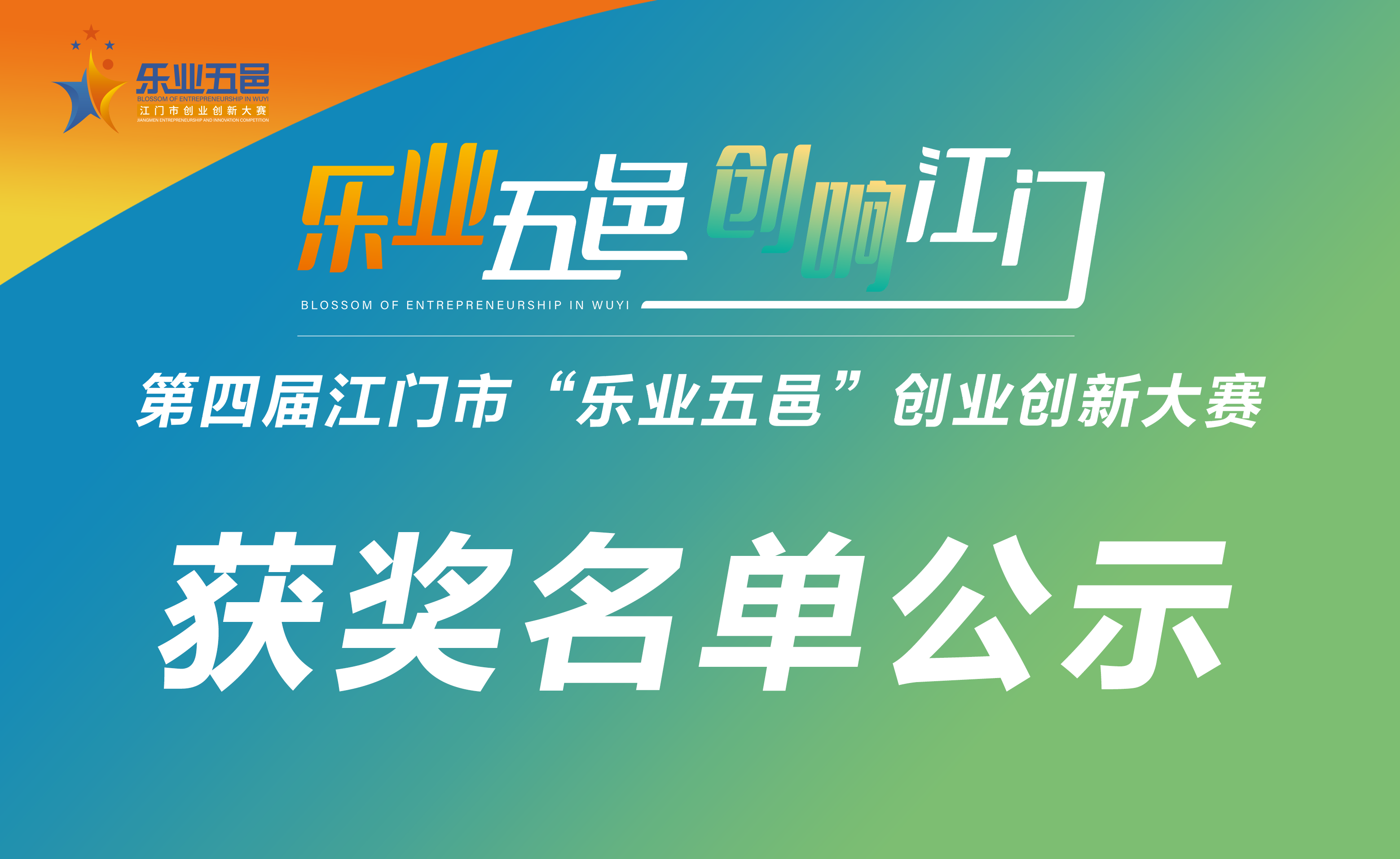 关于第四届江门市“乐业五邑”创业创新大赛获奖名单的公示
