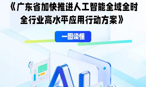 一图读懂《广东省加快推进人工智能全域全时全行业高水平应用行动方案》