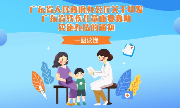 一图读懂广东省人民政府办公厅关于印发广东省残疾儿童康复救助实施办法的通知